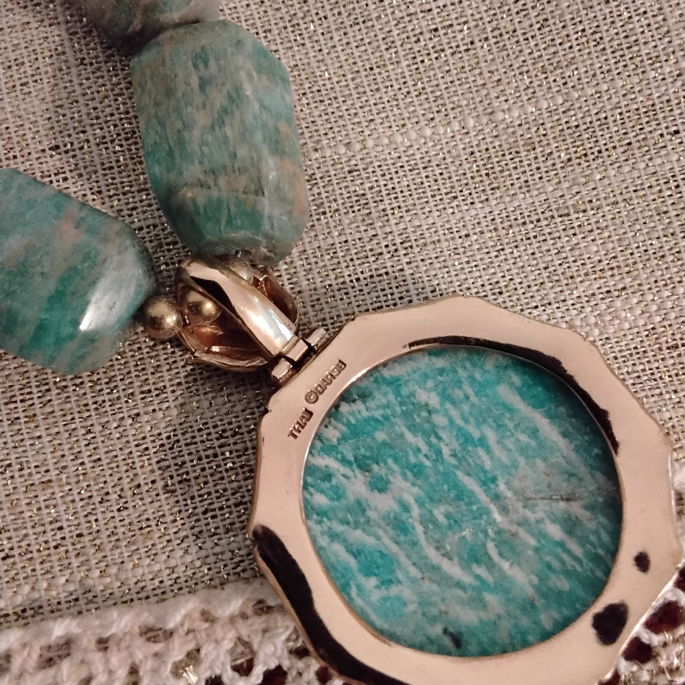 Beautiful Statement Piece Barse Genuine Stones and Gold Necklace - Picture 7 of 9